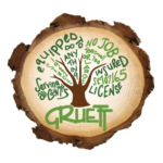 A tree with the word gruett written on it.