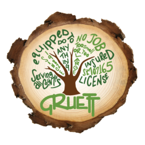A tree with the word gruett written on it.